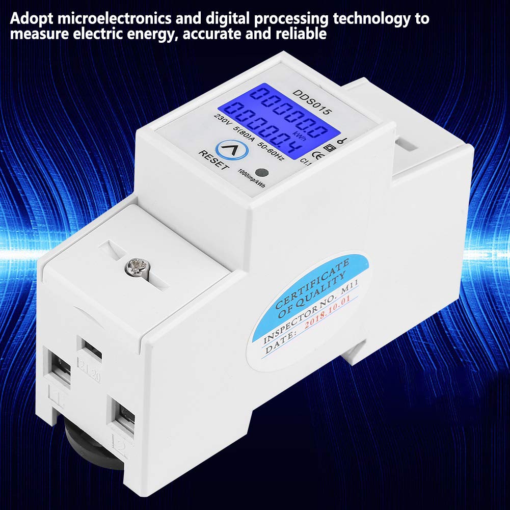 2 szt. Jednofazowy Licznik Energii 5-80A 230 V 50 Hz Elektryczny Miernik KWH LCD Licznik Energii Watomierz, DDS015 Jednofazowy Licznik Energii KWH na szynę Din