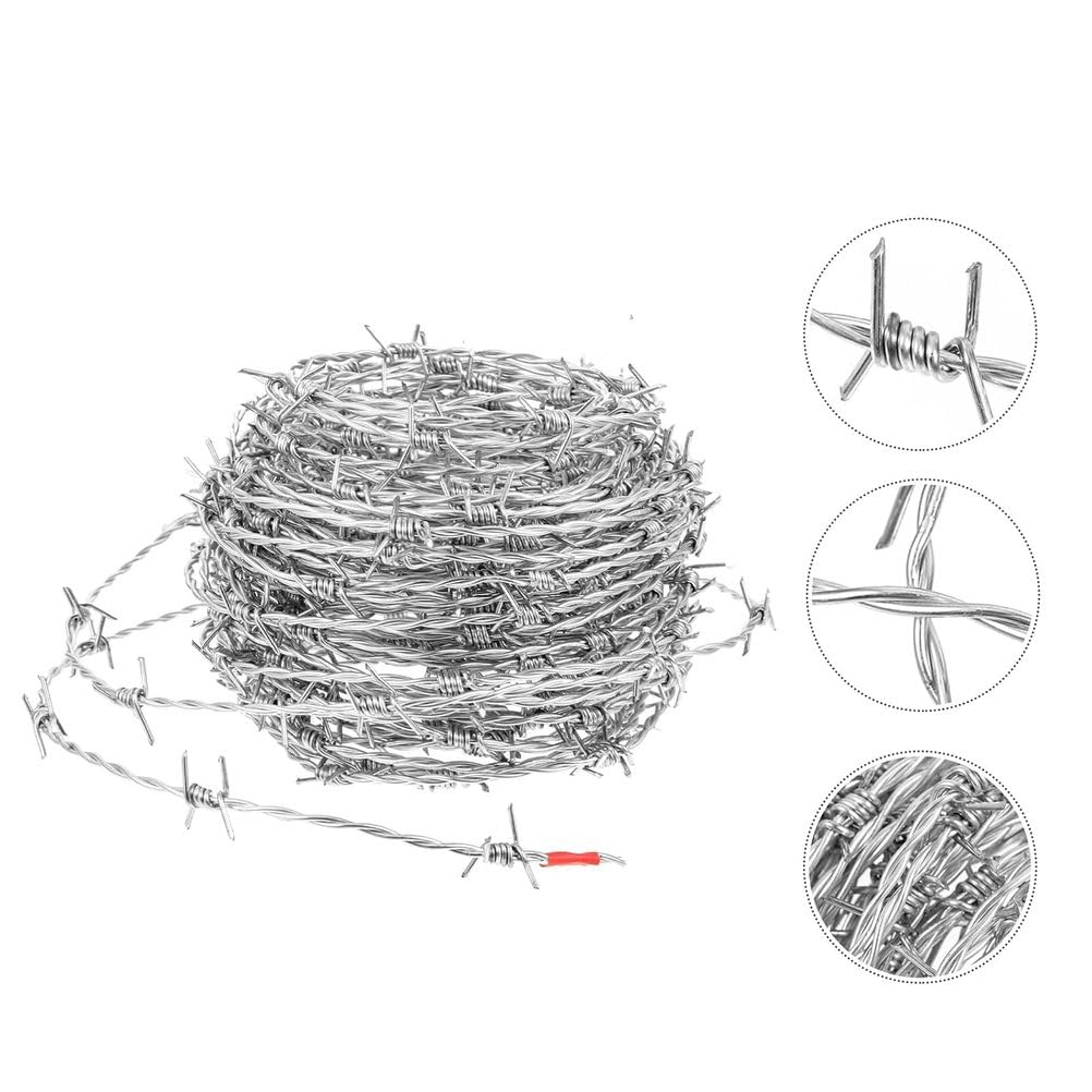 Recinzione a Filo spinato - Rotolo di Filo in Acciaio Inossidabile, Anti-Arrampicata e Resistente agli Agenti atmosferici per la Sicurezza di Giardini e Terreni agricoli, 1,8 mm, 400 m (1312