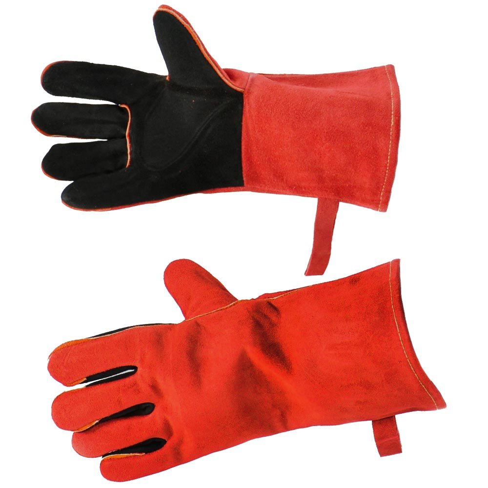 Woodeze Red Flame X Dulex Fireplace Gloves - Heat Resistant Protection, Reinforced Strength, Enhanced Flexibility - One Size Fits Most, Full Palm Guarding, Durable Comfort