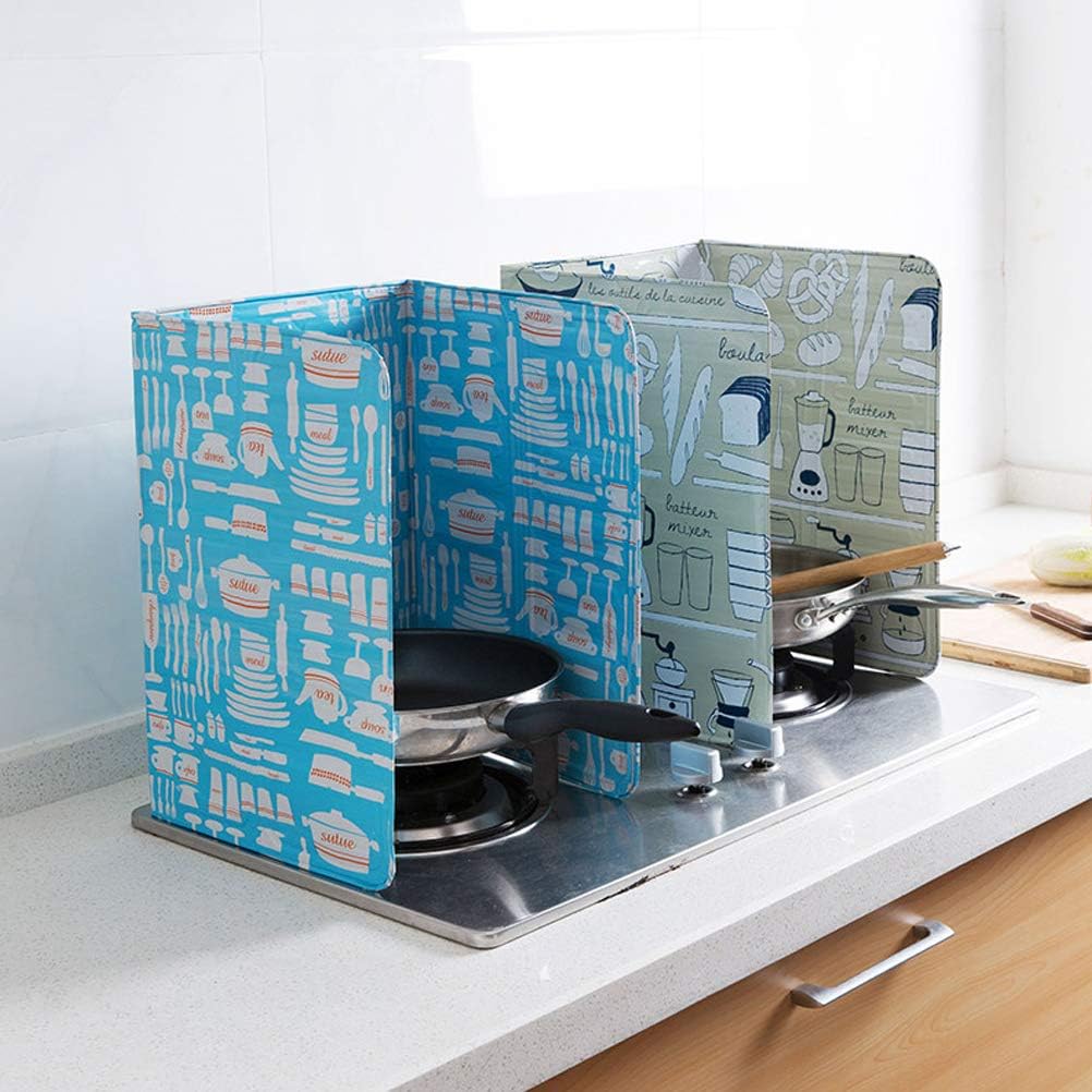 Foldable 3 Panels Kitchen Splatter Guard, Aluminum Foil for Stove, Against Splattering with Kitchen Splatter Guard (Green)