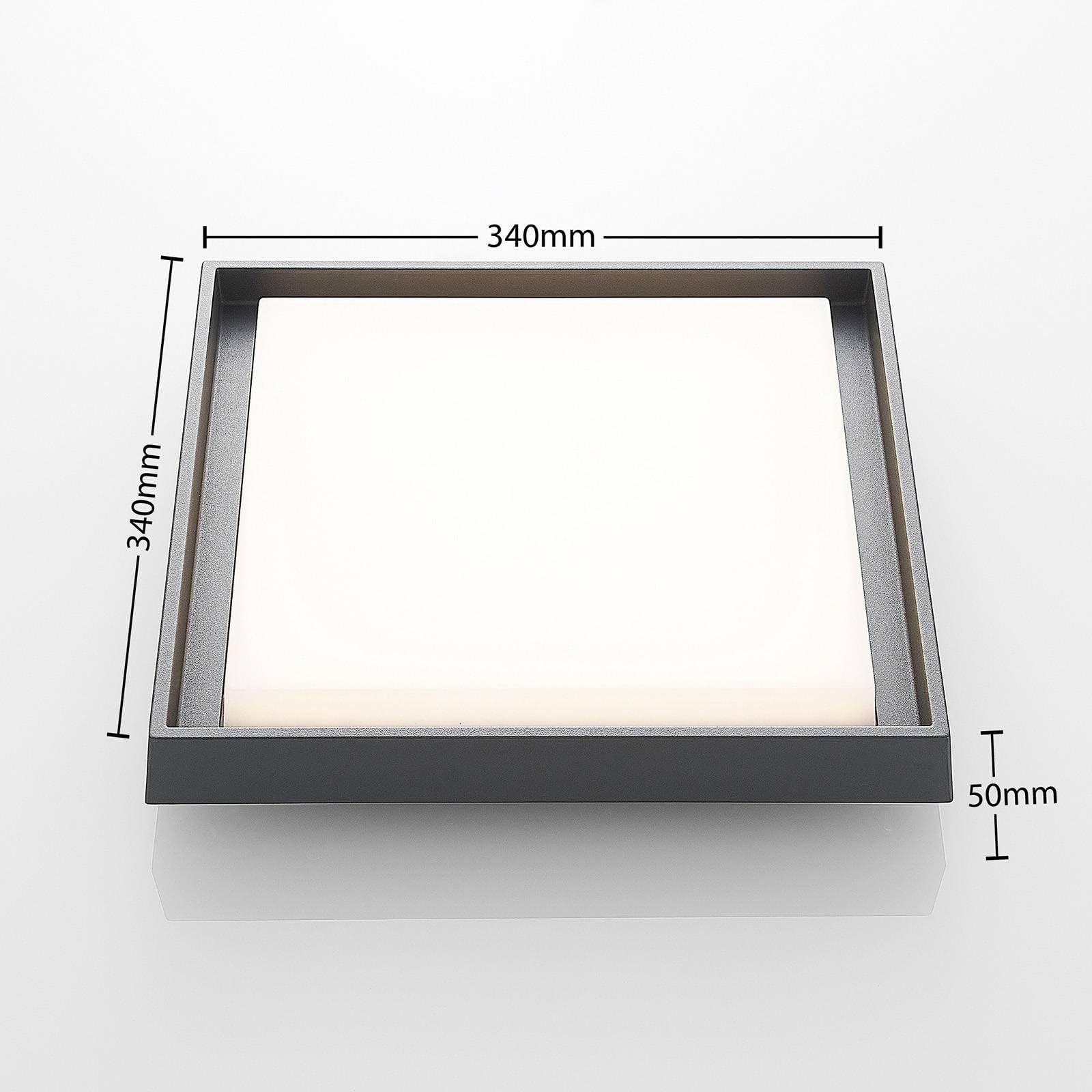 Lucande Plafoniere LED (Moderno) colore Grigio, in Alluminio lampadina inclusa lampada da esterni per giardino terrazzo balcone e casa plafoniera