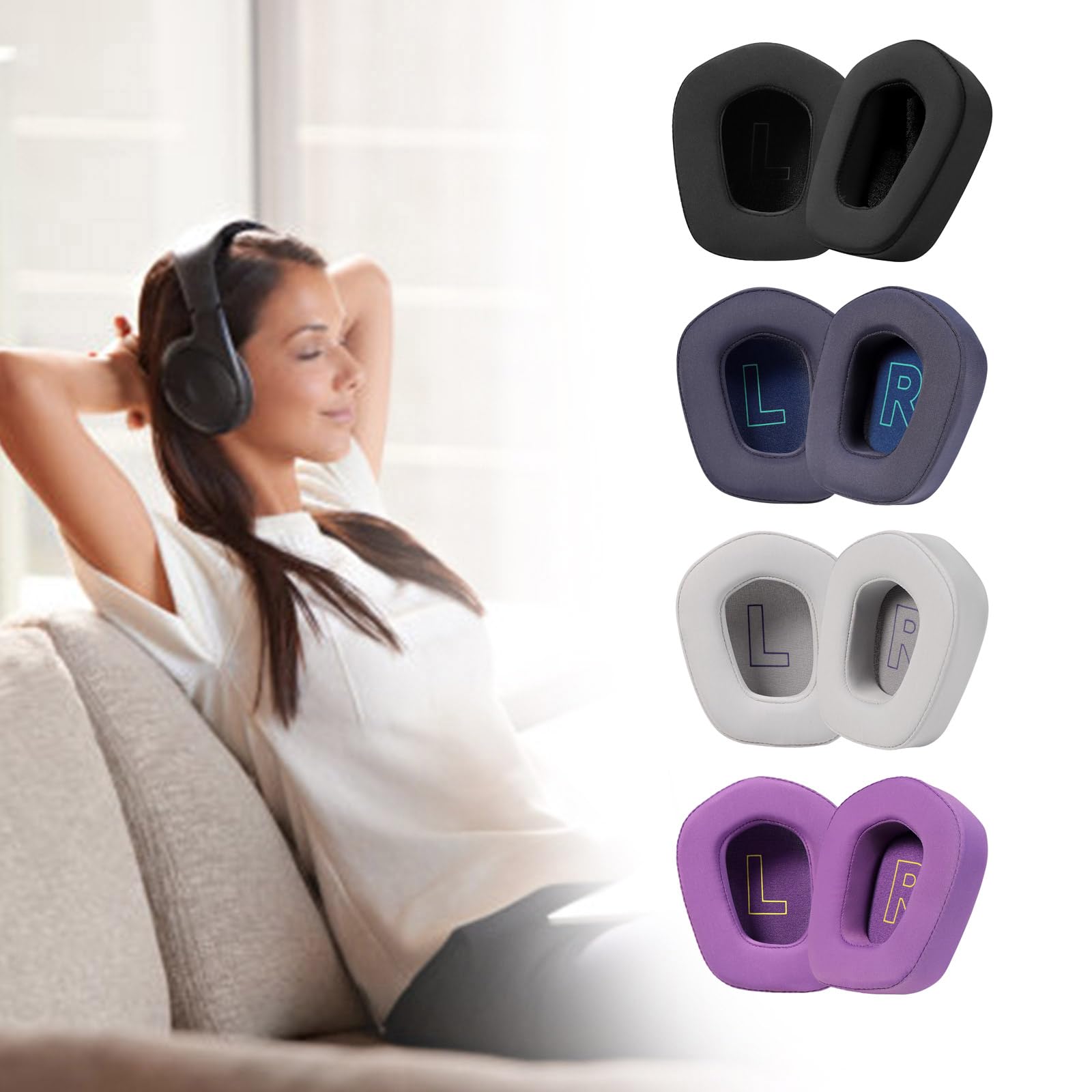 Nawwgy 1Pair Earpads Cooling Gel Ear Pad Ear Cushions Covers Memory Foam Earmuffs for G733 G335 Headsets Headphone Sleeves, Earmuffs, Protective Sleeves, ice-Sense Gel Earmuffs