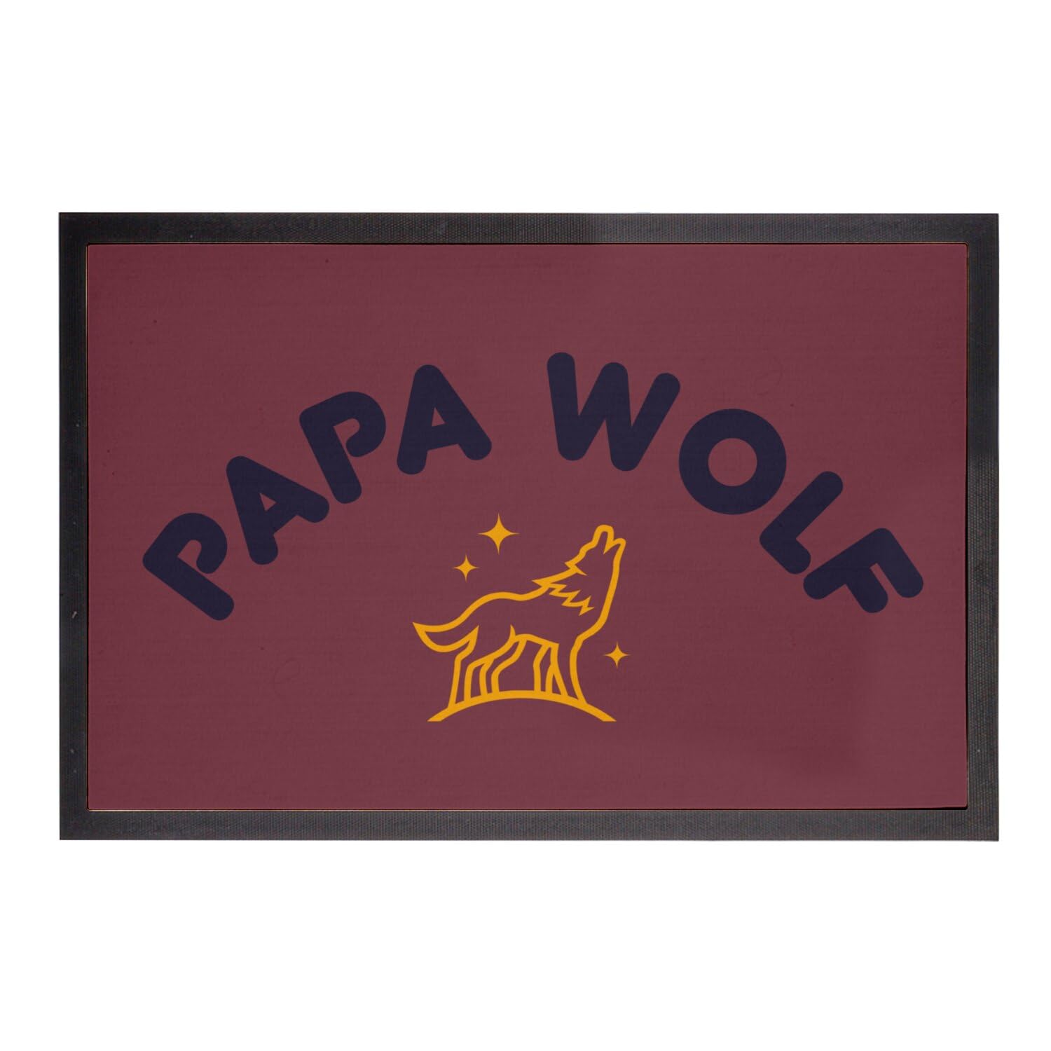 Paillasson loup rouge pour decorer l'entree de la maison familiale 75x50cm