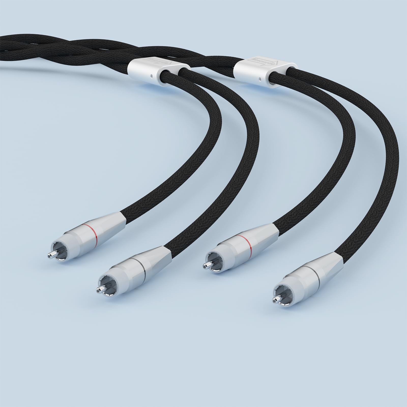 Monosaudio Cavo RCA HiFi di fascia alta, 1 m | 6N OCC puro rame placcato rodio, schermatura in rame, per lettore CD/amplificatore/giradischi