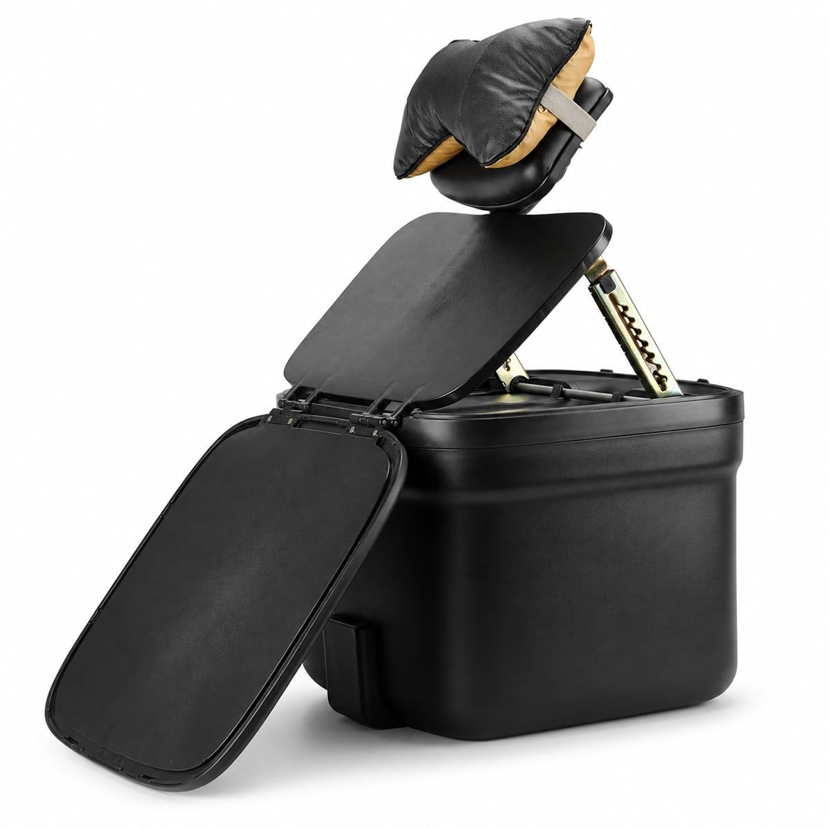 Baannaww Motorcycle Rear Box 50L, Lockable Scooter Top Case, Hard Shell Motorbike Storage Trunk with Mounting Hardware, Rear Rack Helmet Storage Box for Daily Riding, Black