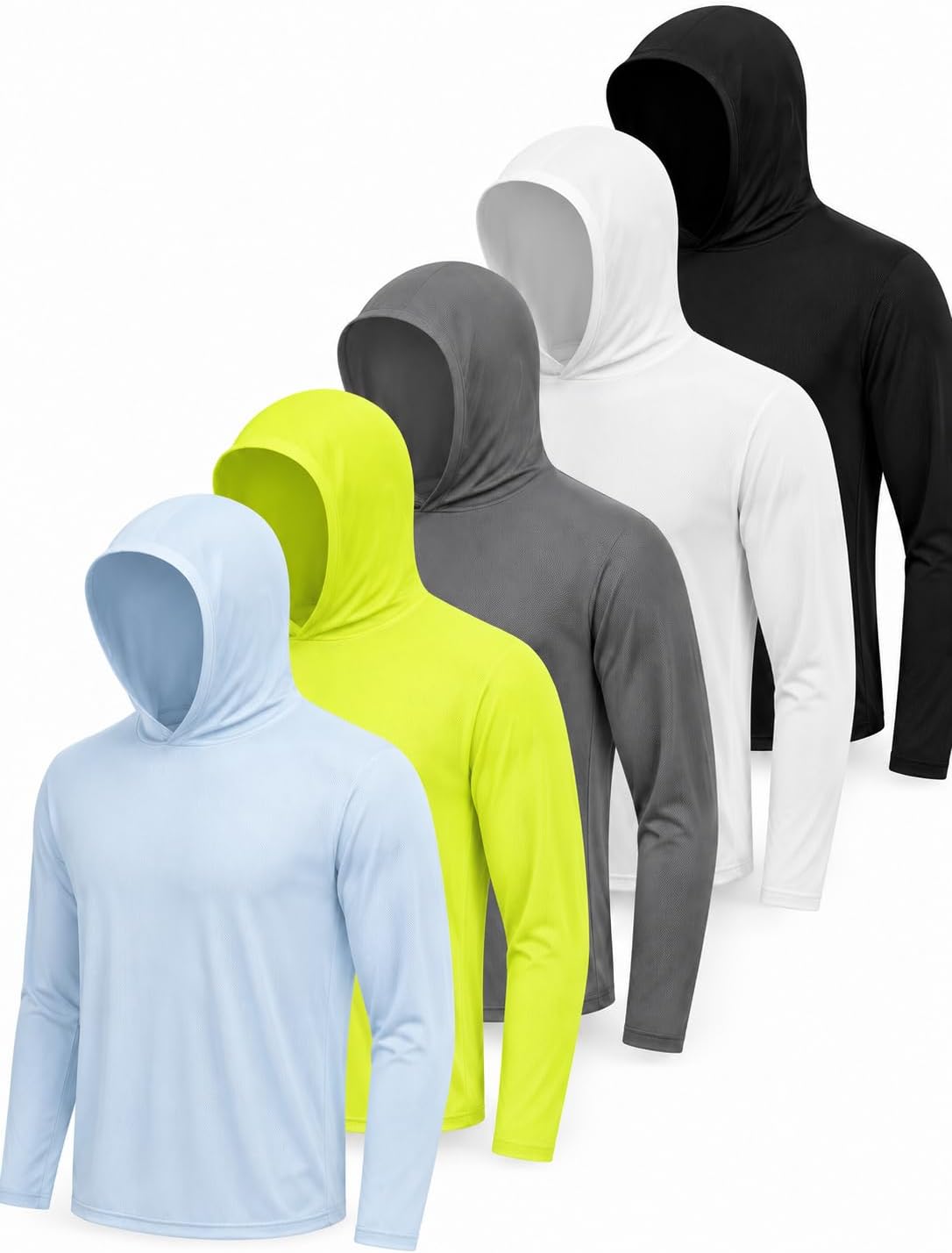 5-Pack Men's Long Sleeve Quick Dry Shirts