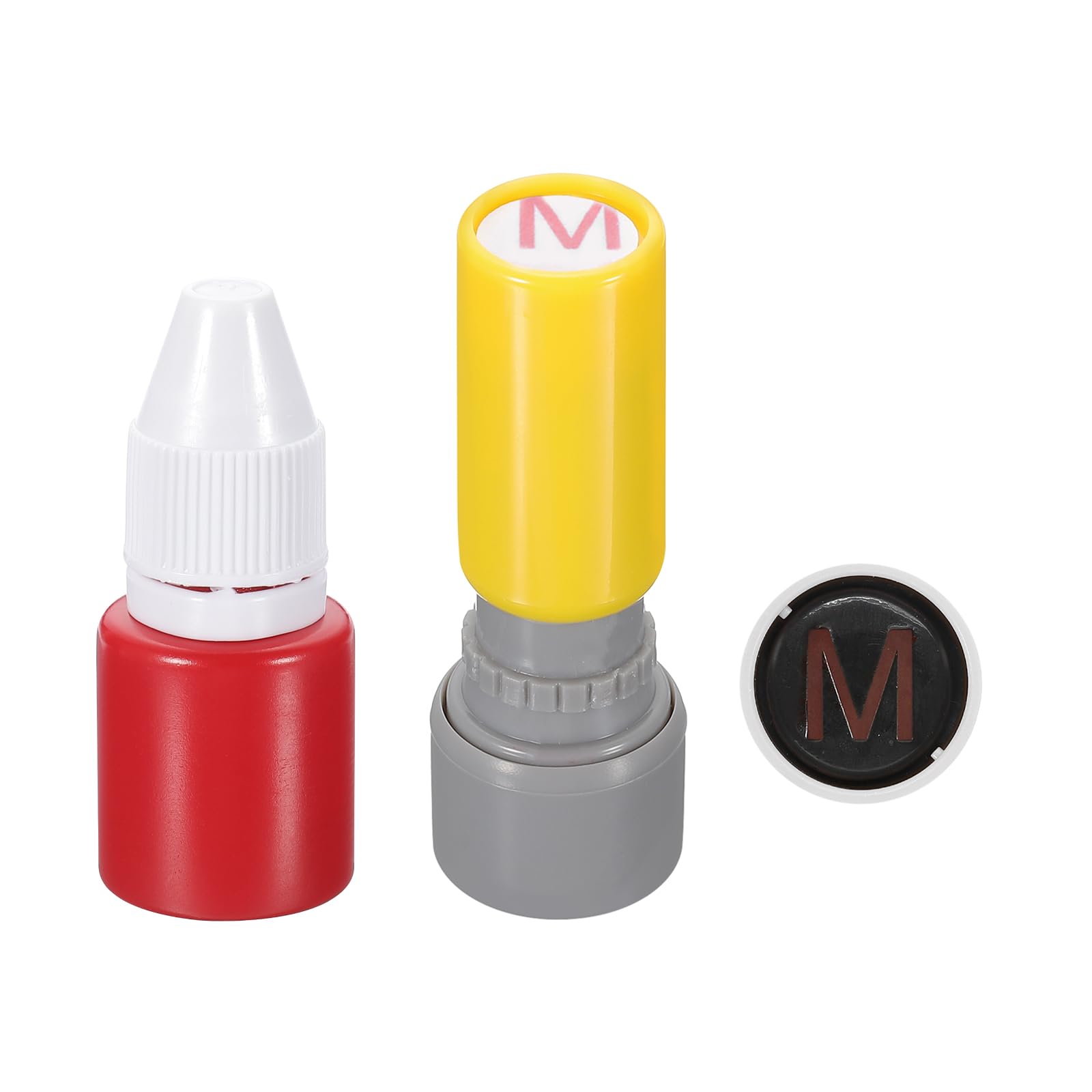 PATIKIL Letter Stamps Self Inking, Character M 7mm Alphabet Teacher Stamp Initial Stamp Mini Ink Stamp with Refill Ink for Class Notebook Scrapbooking