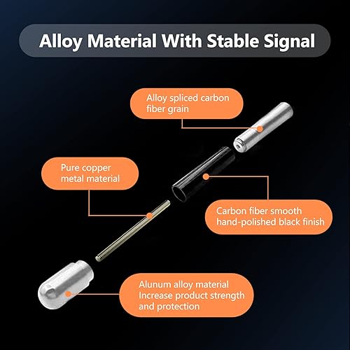 Miniatura 4 de TimNas Antena automotriz corta con acabado pulido de fibra de carbono de 4.7 pulgadas, compatible con AM FM para automóviles y camiones, antena de