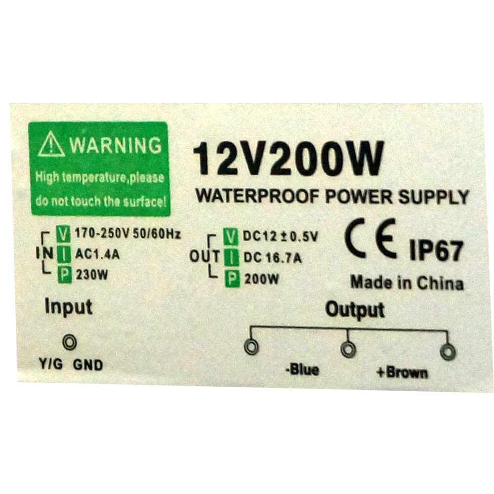 LEDSone 15–200 Watt DC12 V AC 90–265 V Eingang LED Netzteil Trafo wasserdicht IP67 Treiber in Aluminium Legierung Gehäuse geeignet für LED Streifen Beleuchtung