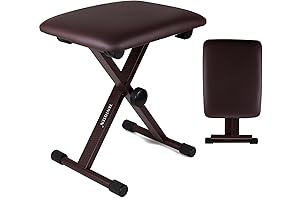 Adjustable Piano Bench with Cushioned Comfort