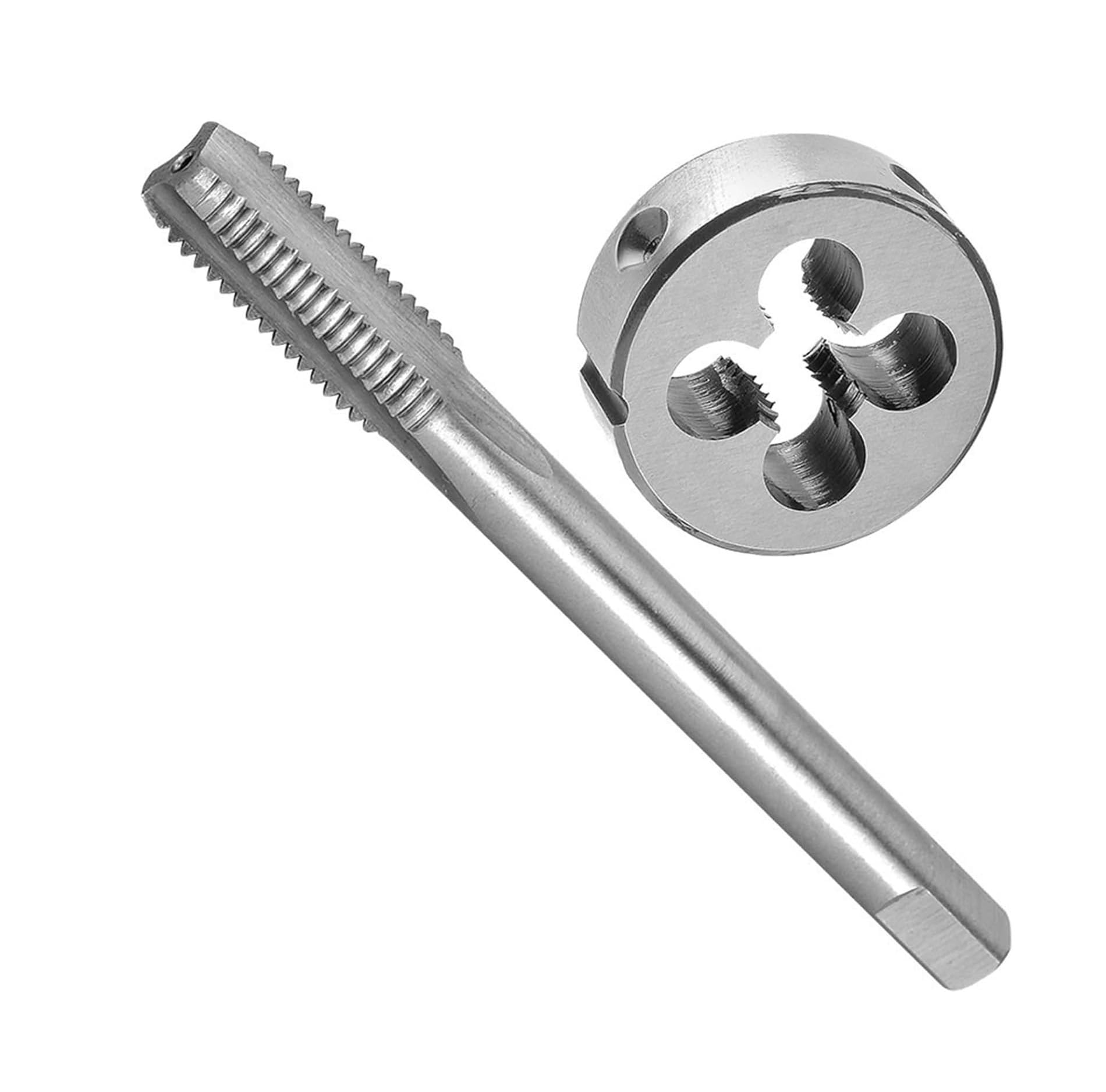 Juego de machos y troqueles métricos, M8 × 1 mm, herramientas de roscado de acero de alta velocidad, kit completo de 1 pieza para enhebrado y fabricación de precisión