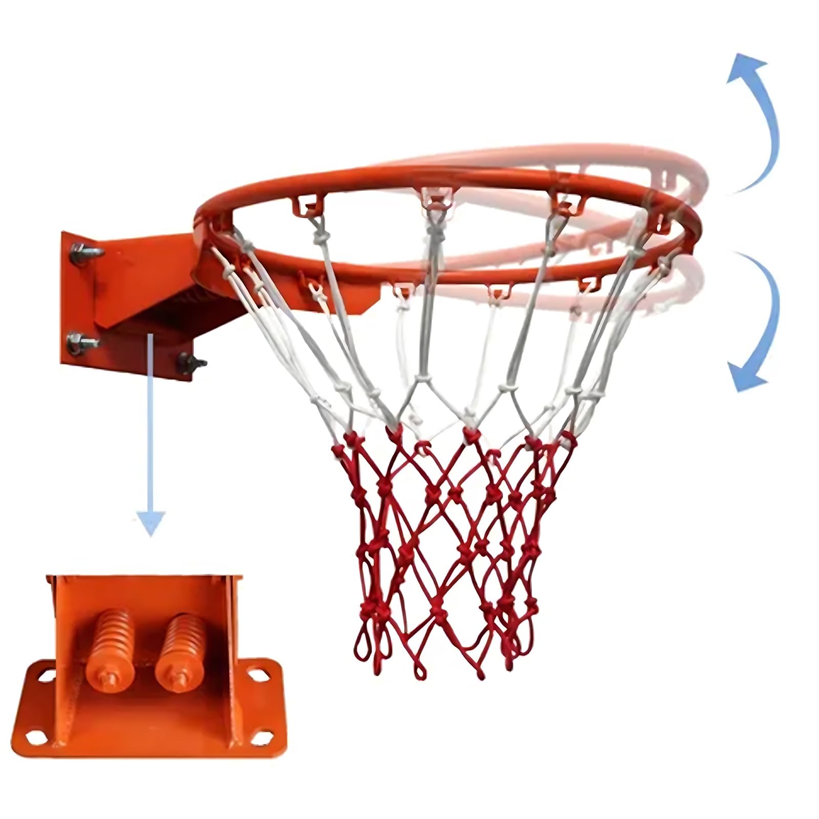 Robuster Basketballkorb für Erwachsene, Standardgröße 45,7 cm, wandmontierter Doppelfeder-Rand, Installationsset