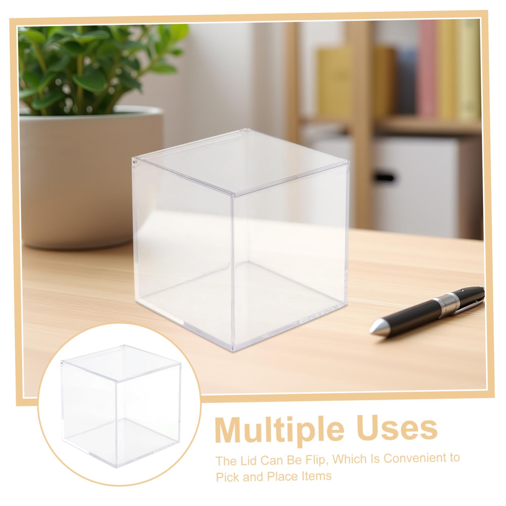 Boîte en acrylique transparent avec couvercle pour nizat de petits objets, idéale pour la cuisine et le bureau, conteneur C pour nizat et désencombrement