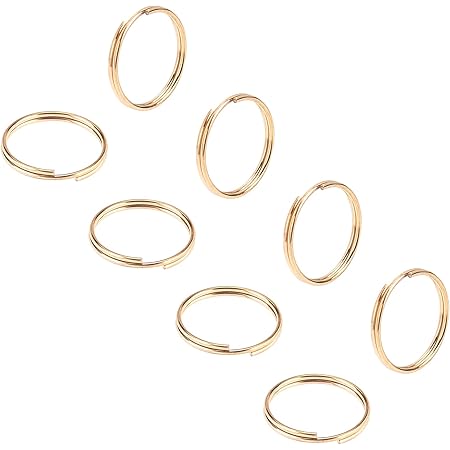 Amazon Co Jp 5セット キーリング 開閉式丸カン 丸型スプリング チャーム 金具 カラビナ 丸カン 装飾 裁縫 財布 バッグ用 留め金具 ゴールド ホビー