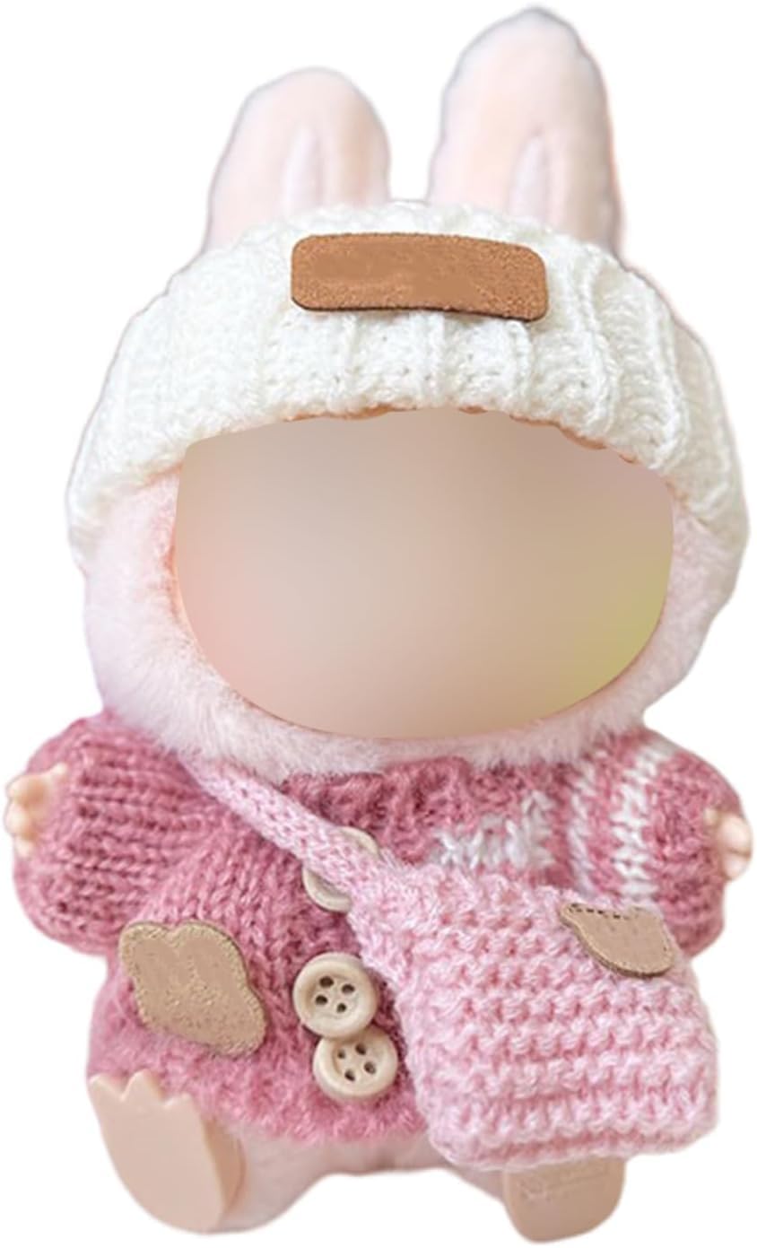 Clothes for Doll (NO Doll) , Handcrafted Crochet 3-Piece Set for 17cm Dolls, Premium Outfit with Accessories for , Stylish Clothes for Dolls(Style C)