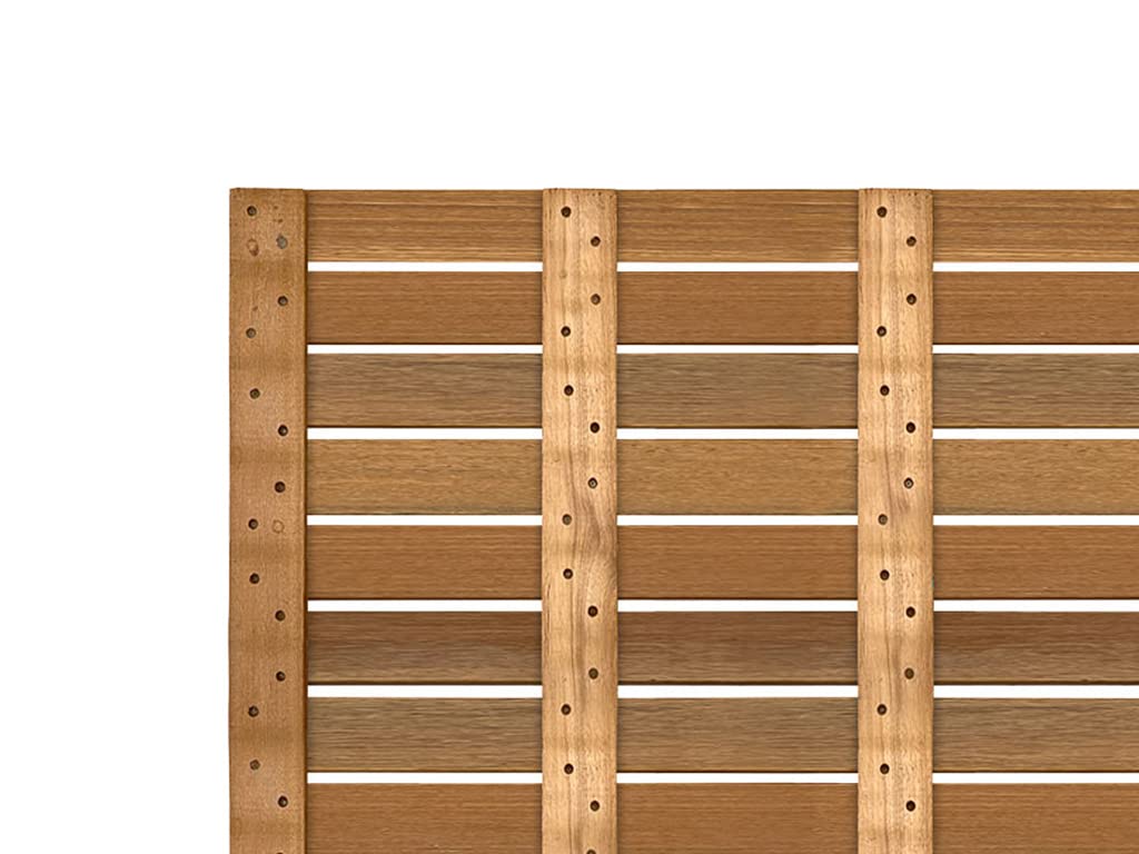 Terrassenfliese Bangkirai | 1 Stück x 100 x 100 x 2,4 cm = 1 m² | Fein Geriffelt | Holzfliese | Terrassenfliesen aus Bangkirai-Holz | Beständiger Balkon-Bodenbelag | 14 Latten