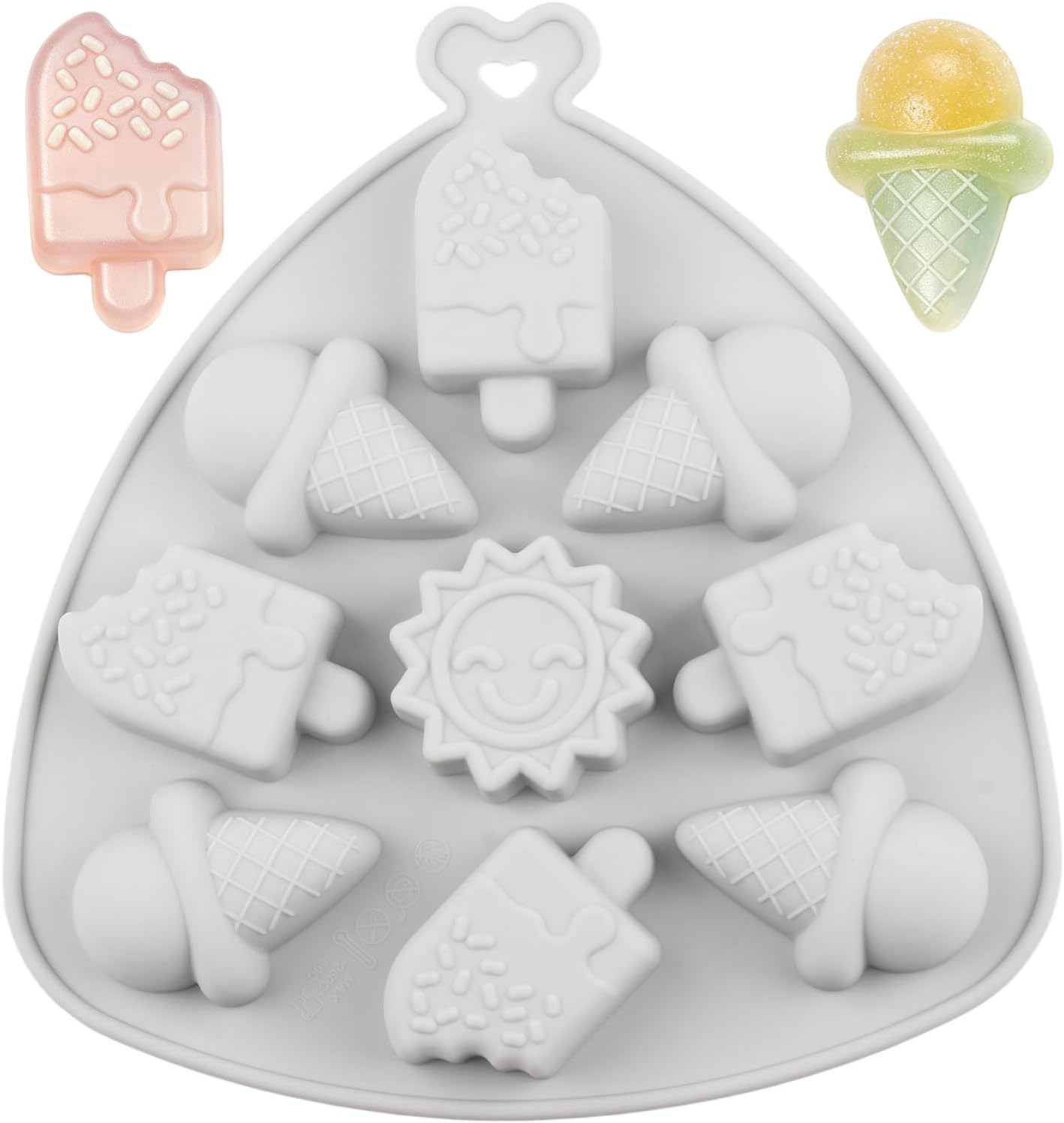 9 Cavity Ice Cream Silicone Candy Molds Sun Mold For Chocolate Candy