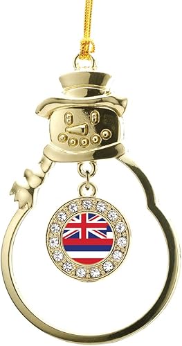 Miniatura 87 de Inspired Silver - Esquema de Virginia Occidental - Adorno de Navidad dorado - Adorno circular para árbol de Navidad con circonita cúbica