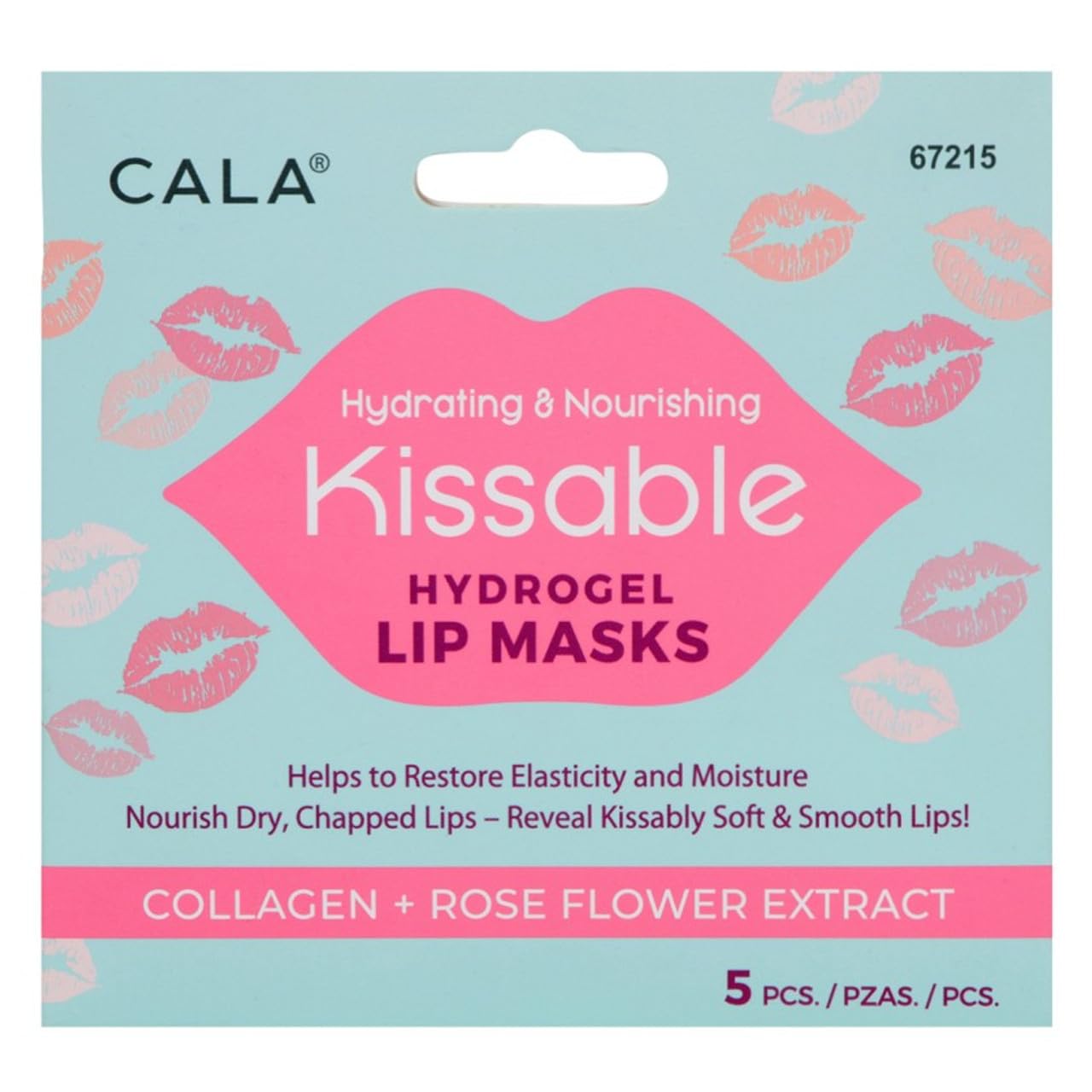 Hydrating and Nourishing Kissable Hydrogel Lip Masks with Collagen and Rose Flower Extract 5 pcs