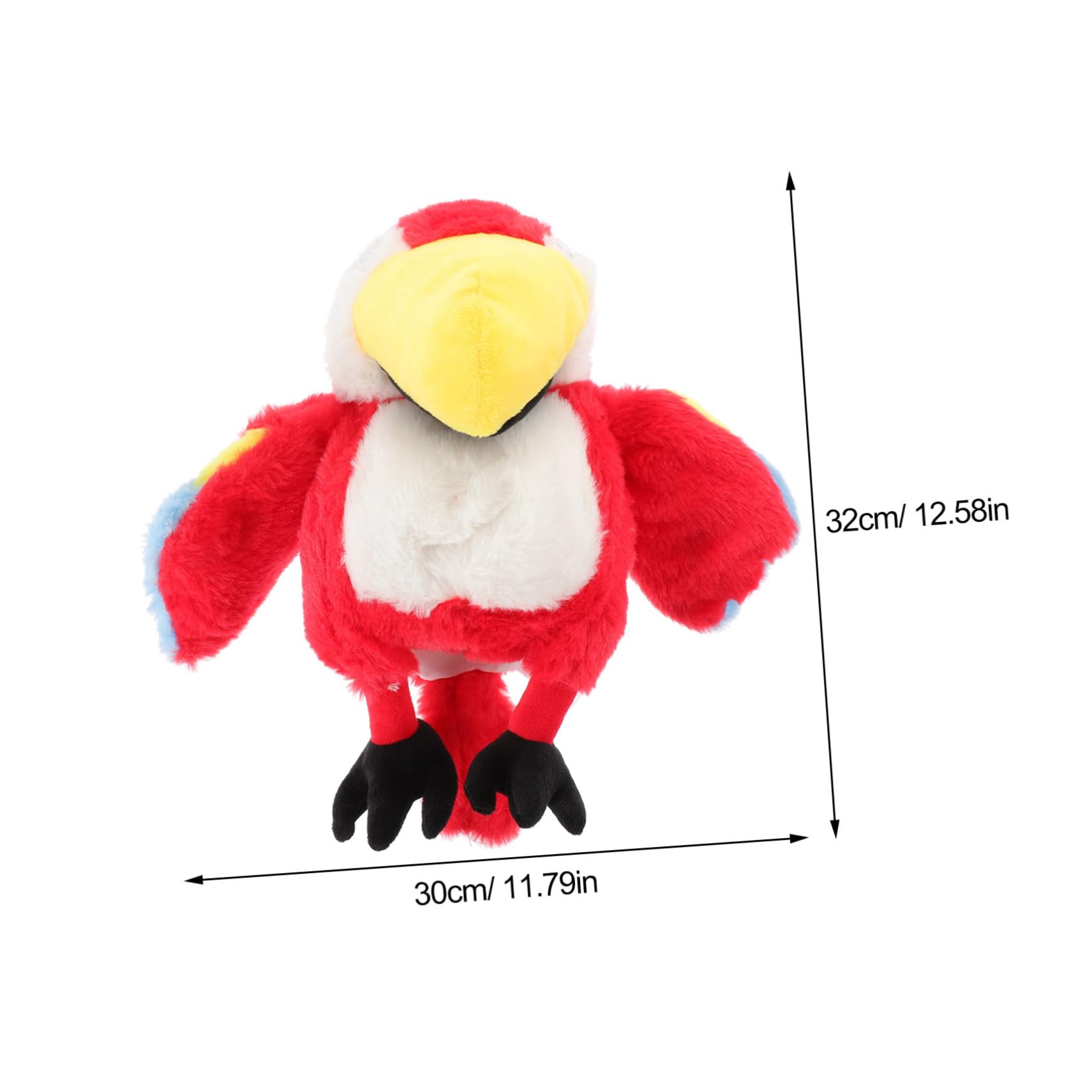 Marioneta de Mano de Peluche de Loro Juguete Interactivo para Hijos Marioneta de Mano con Forma de Ave Muñeco de Felpa Lavable y para Narrativos