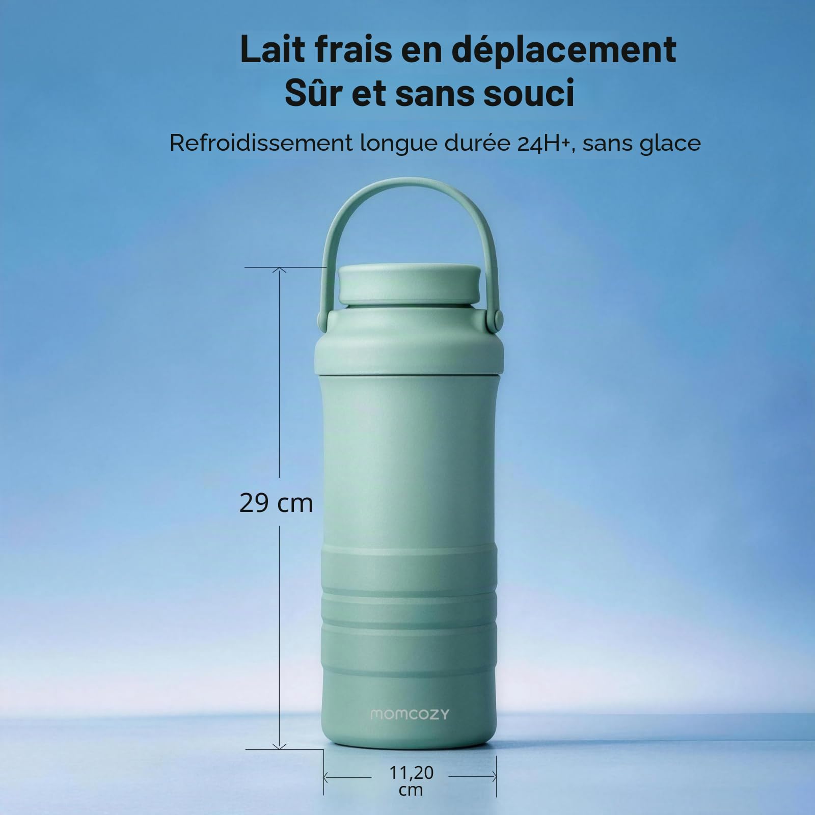 Momcozy Chauffe Biberon Portable 500ml & Glacière Lait Maternel, Pot 650ml | Conservation, Toute la journée, Grande capacité, Voyage, Bébé, Nouveau-né, Coffret, Allaitement, Nomade, Kit, Sans BPA