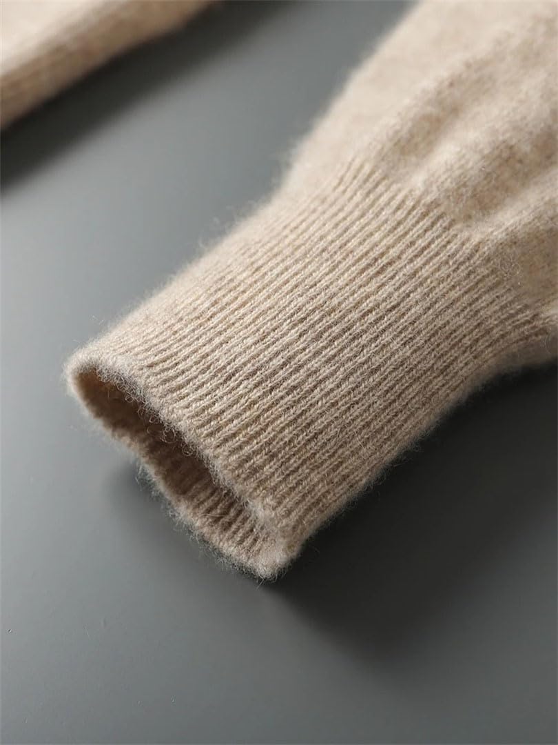 Men's Cashmere Sweater Hooded Pullover Thick Fall Winter Long Sleeve 100 Percent Cashmere Solid Warm Casual Clothes