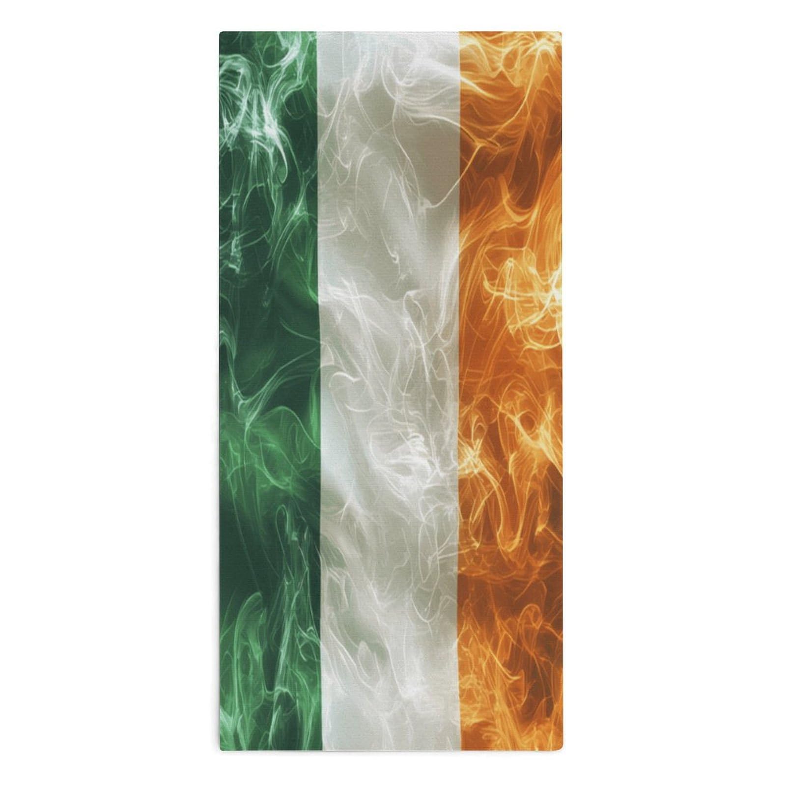 TXFBTRFSA Ireland Irish Flag Hand Towels for Adult Face Towel Bath Beach Swim Accessories