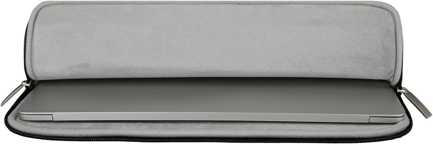 RAINYEAR 15.6 Inch Laptop Sleeve Soft PU Leather Case Protective Water Resistant Zipper Padded Cover Carrying Bag Compatible with 15.6" Notebook Computer Chromebook(Black) - Image 5