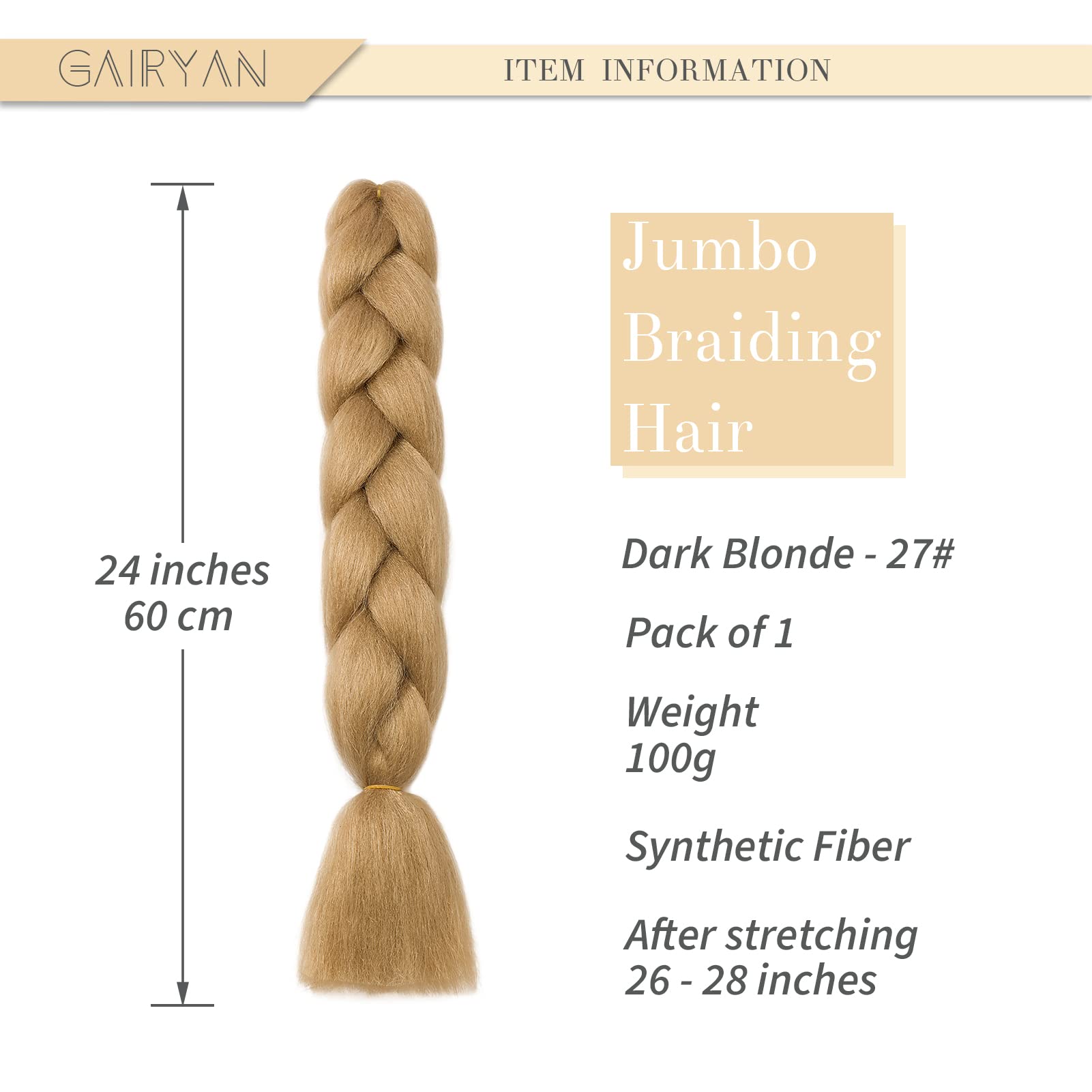 Visiter la boutique Gairyan Gairyan 24" Meches pour Tresses Africaine Braids Meches Tresse Cheveux Rajout Cheveux Tressage 1 Paquet Crochet Braids Extension de Cheveux Afro pour Tresse Ombre Synthétiques (Blond Foncé) in use