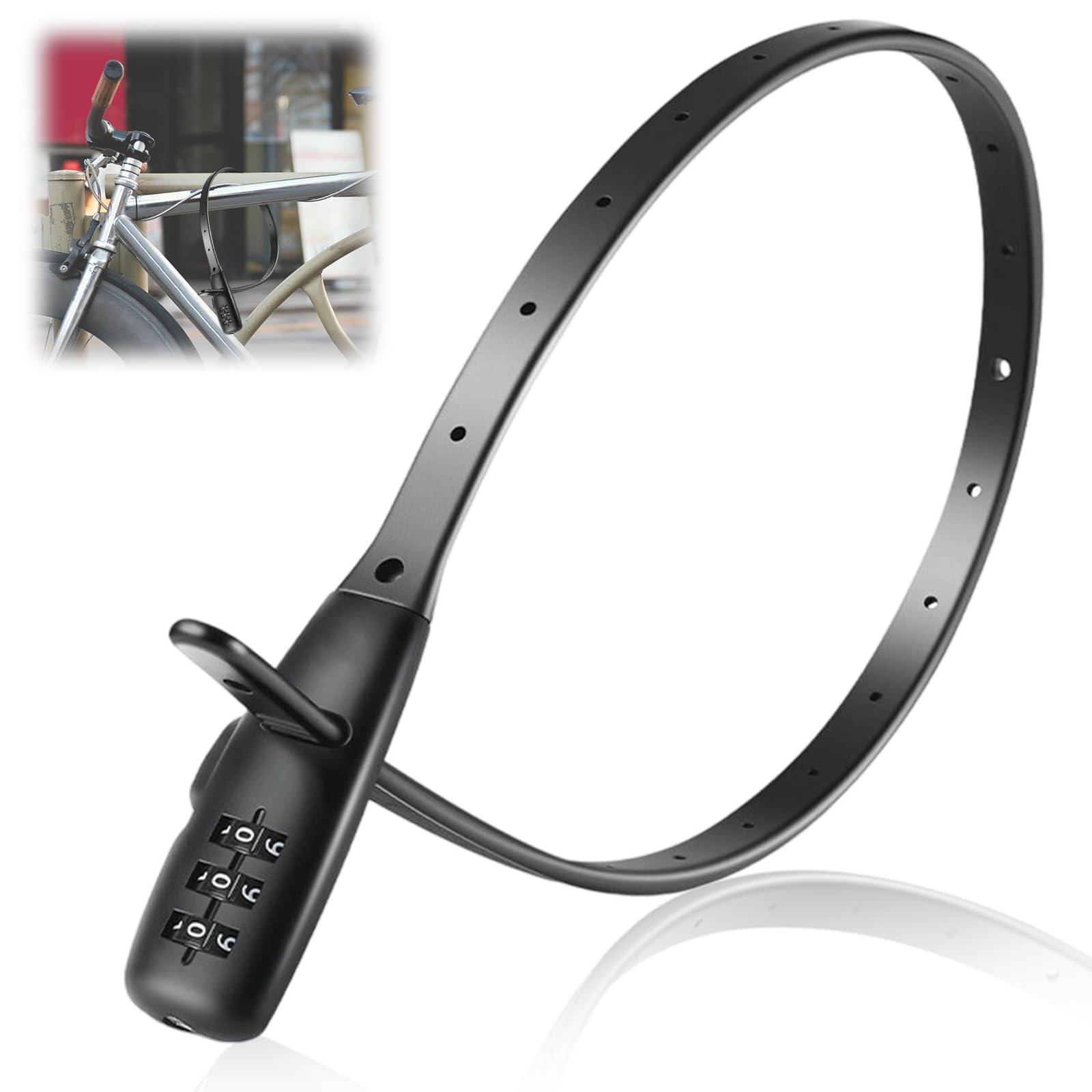 Fascette Antifurto Con Codice Digitale, Lucchetto Per Bicicletta Ultraleggero E Compatto, Lucchetto a Combinazione Per Bicicletta, Casco O Sci, Cavo Flessibile E Resistente Per La Massima Sicurezza