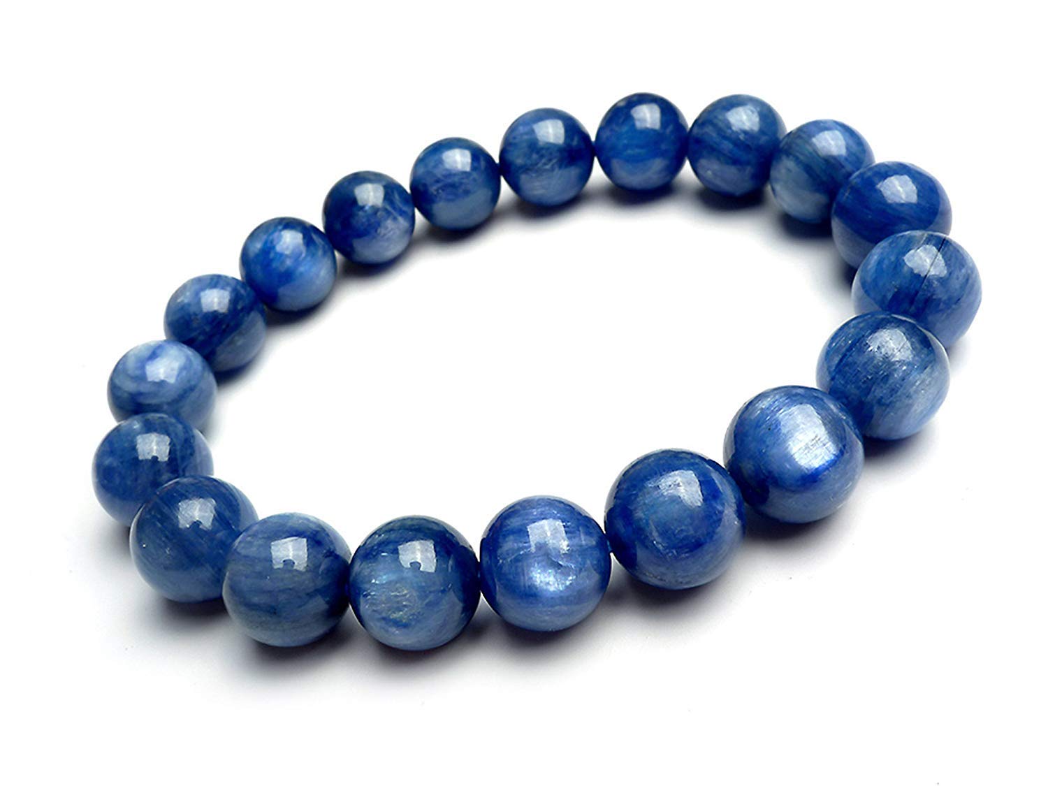DUOVEKT10mm Natural Blue Kyanite Bracelet for Women and Men Crystal Stone Round Beads Stretch Jewelry AAAAA