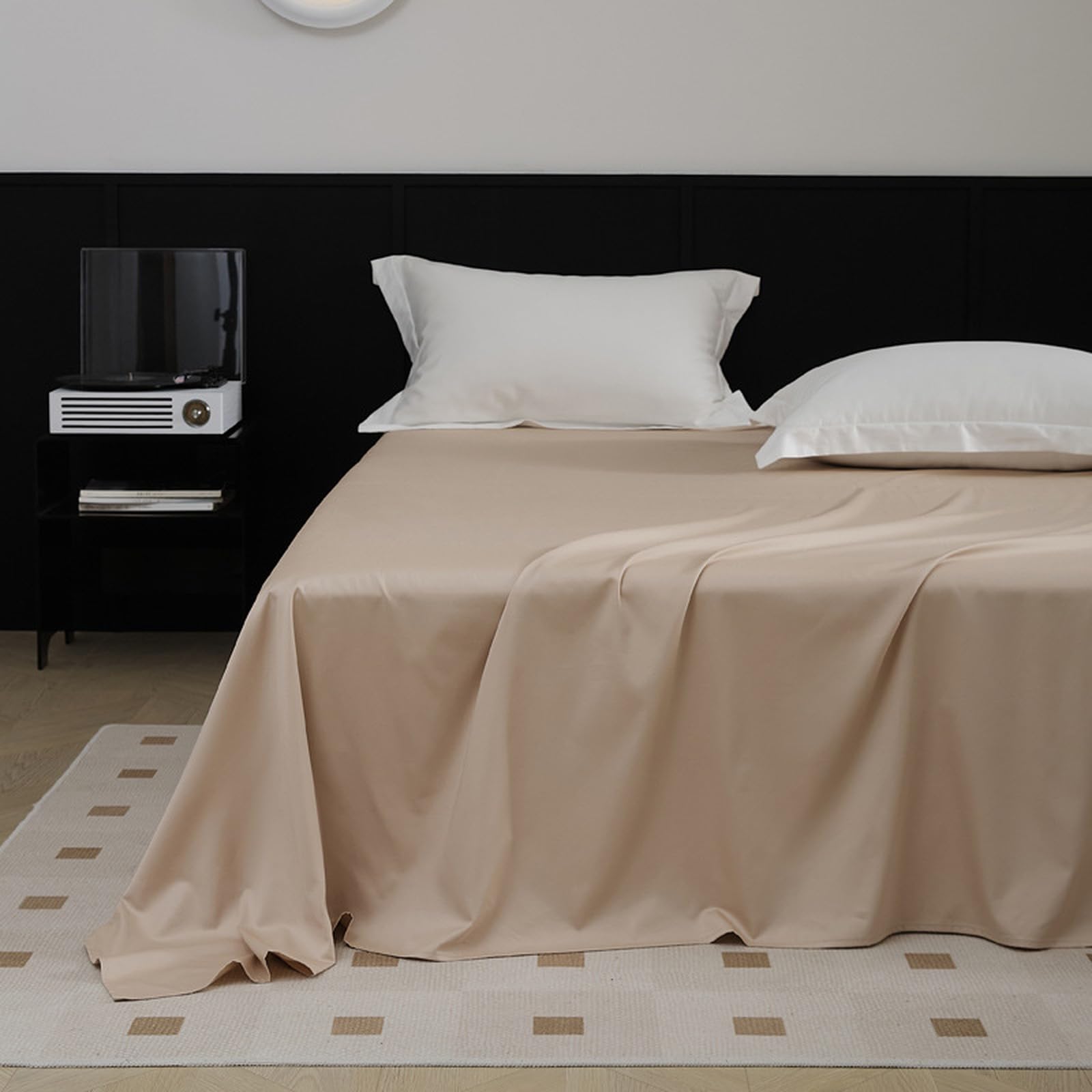 Bettlaken 245 x 250cm Leintuch ohne Gummizug Hellbraun