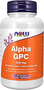 NOW Supplements, Alpha GPC 300 mg with Bioavailable Source of Choline, 60 Veg Capsules
