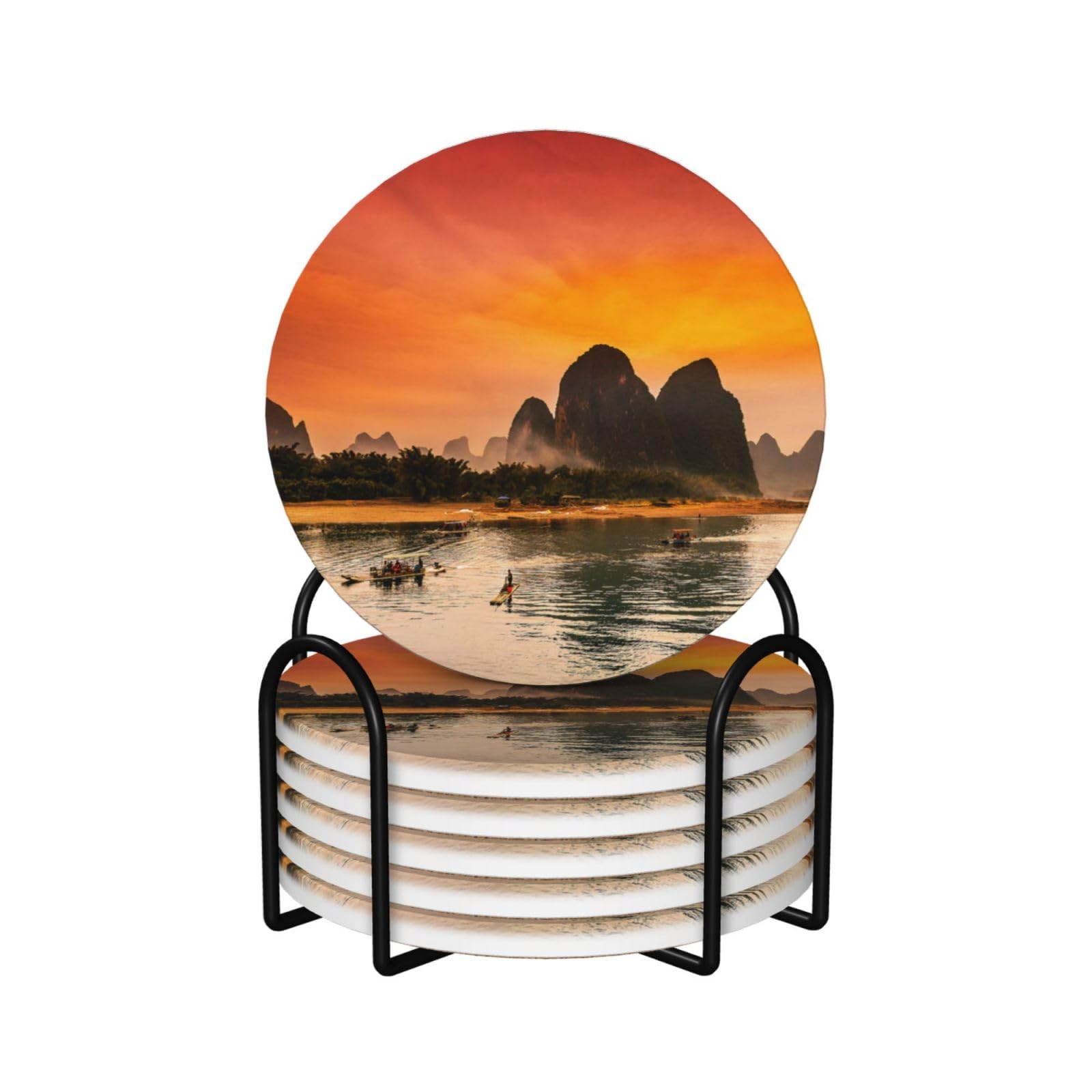 Dessous de verre en céramique pour cuisine et décoration de table de salon