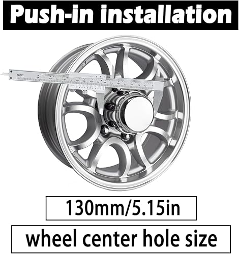 Miniatura 4 de Rheedal 4 tapas centrales de rueda de remolque de 5.15 pulgadas, diámetro de 5.15 pulgadas, 4.95 pulgadas de alto para llanta de rueda, cubierta de