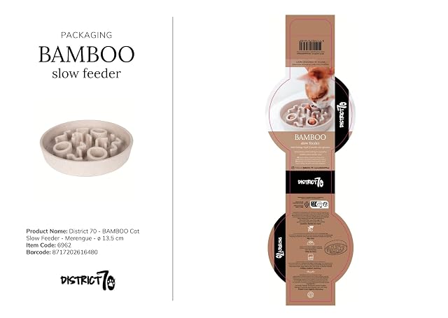 Foto 8 de 8 de District 70 Bamboo Cat Slow Feeder - Ø 13,5 cm - Merengue