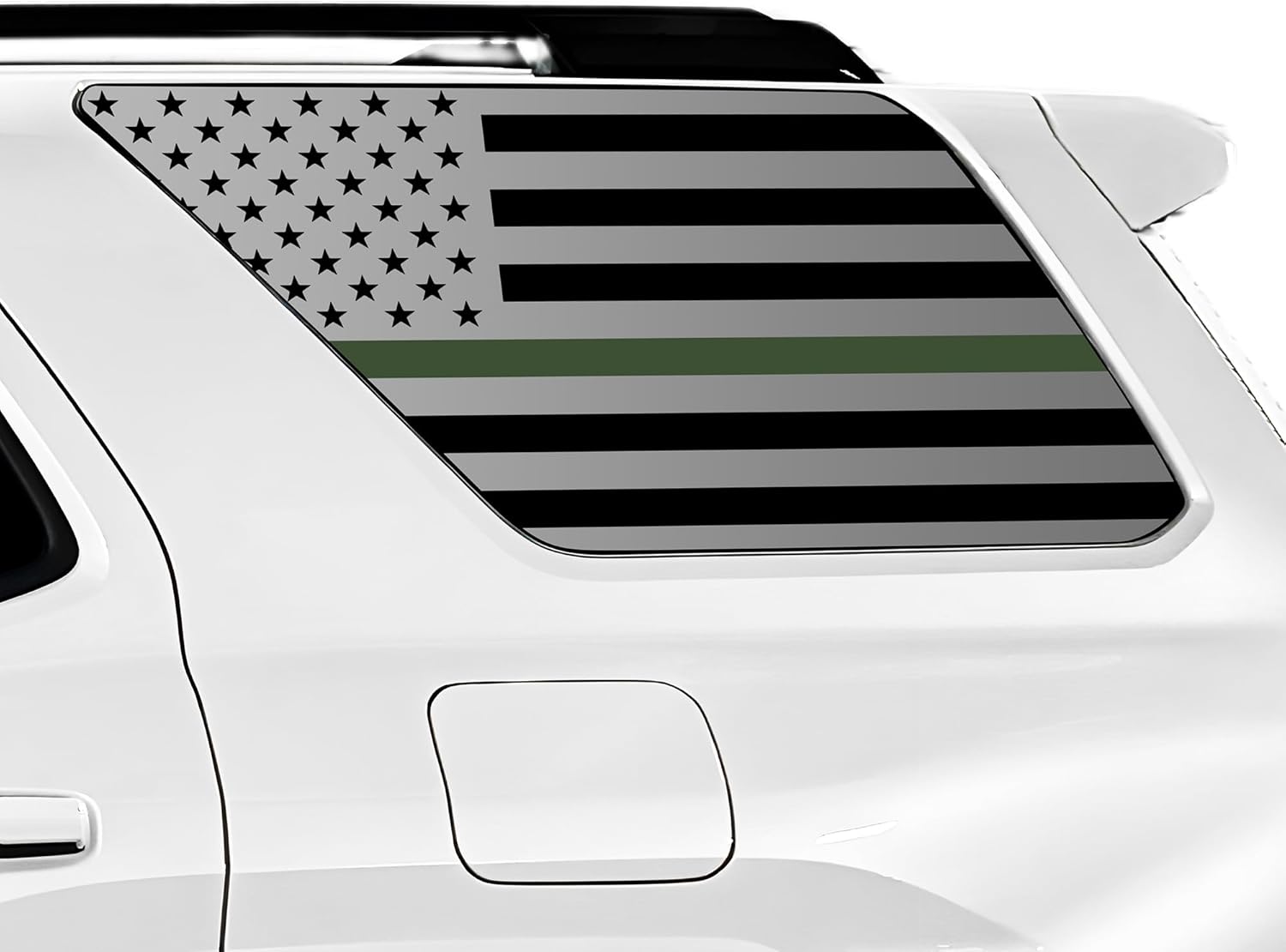 BOGAR TECH DESIGNS Precut Quarter Window American Flag Vinyl Decal Sticker Compatible with Toyota 4Runner 2025-2026, Matte Black