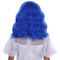 Vista 13 de Peluca rubia para niños, peluca ondulada corta y rizada para niñas, pelucas rubias doradas, pelucas de corte Bob rubio con raya lateral