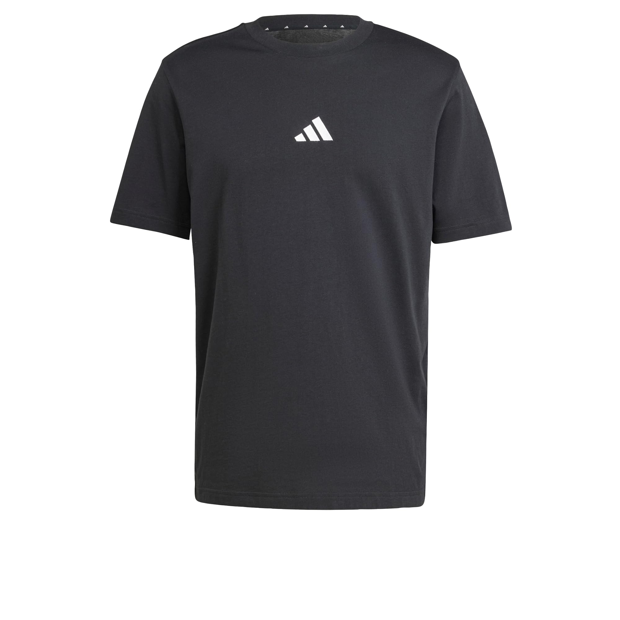 adidas Men's Essentials Small Logo Single Jersey Shirt, Black/White, XXL