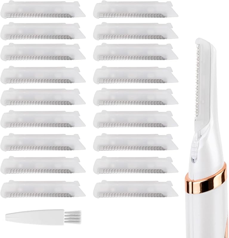 GOMINYUF 18 Cabeças de Reposição para Finishing Touch Flawless Dermaplane Glo Sonic, com Escova de Limpeza