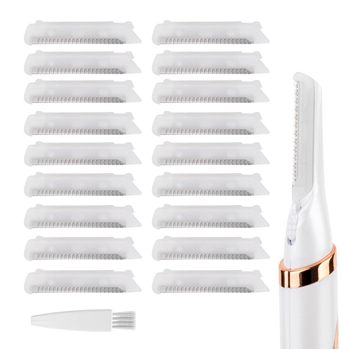 18 Pcs Replacement Blades for Finishing Touch Flawless Dermaplane Glo Sonic Vibrating Facial Exfoliator, Replacement Heads Only Specific for Flawless Vibrating Dermaplane Razor