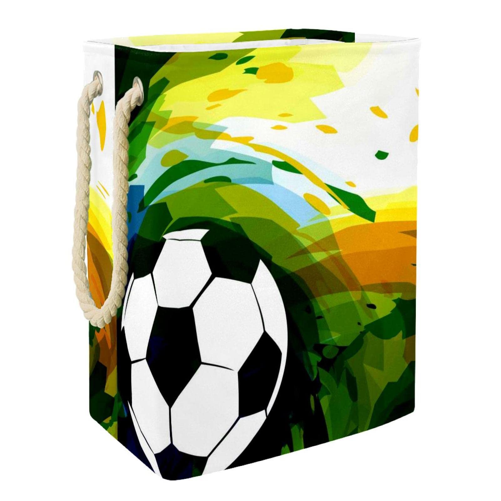 Panier à linge football imperméable avec poignées pour ranger le linge sale