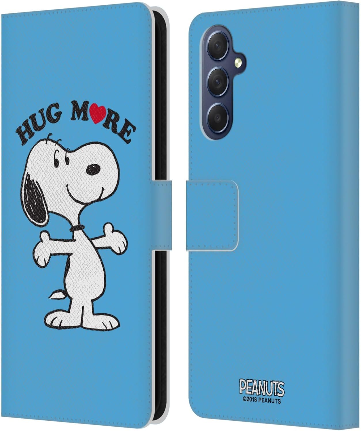 Head Case Designs Officially Licensed Peanuts More Snoopy Hug Leather Wallet Case Compatible with Samsung Galaxy M54 5G