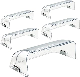 SMGSP 5 Pack Clear Adjustable Air Vent Deflector for Vents, Magnetic Heat and Air Deflector, Easy Adjust Between 10" to 14", Vent Cover for Floor, Ceiling, Sidewall Registers