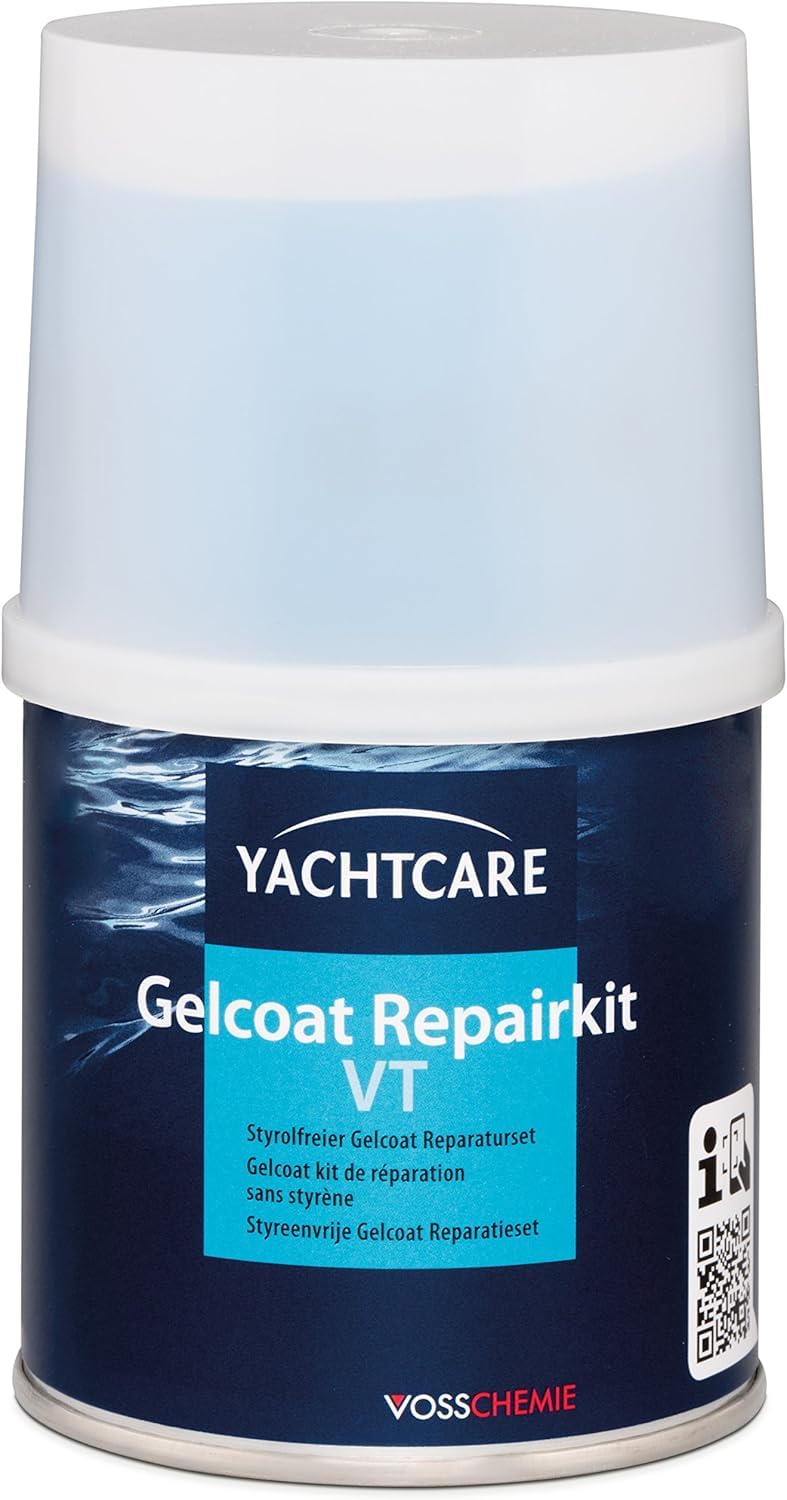 Yachtcare Gelcoat Repair Kit VT – RAL 9010 – Kit di Riparazione Senza stirene – 200 g – ripara Piccoli Graffi, Graffi e scheggiature – Si asciuga Rapidamente – Ideale per Barche, roulotte e Camper