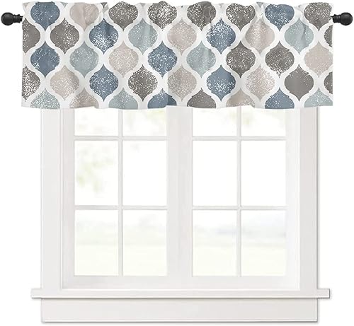 Miniatura 10 de LeLehome Cenefa de cortina de ventana con diseño de girasol, 1 panel, 54 x 18 pulgadas, tratamiento de ventana de algodón y lino, bolsillo para