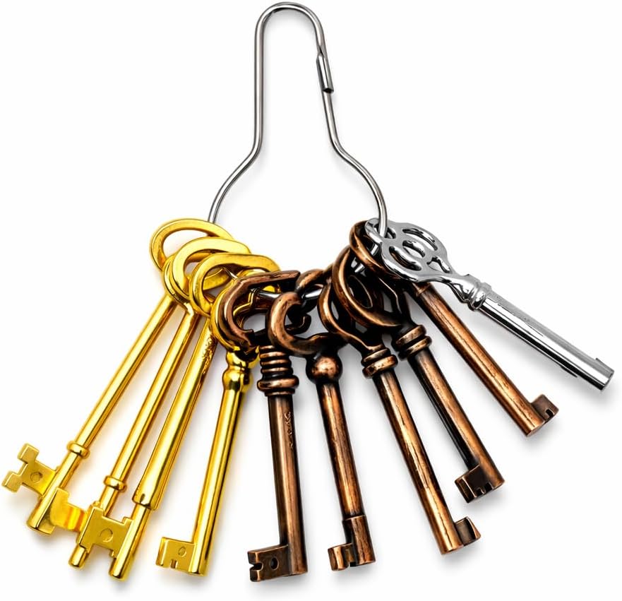 10 Pack Skeleton Key Set, Compatible with Vintage Furniture Cabinets ...