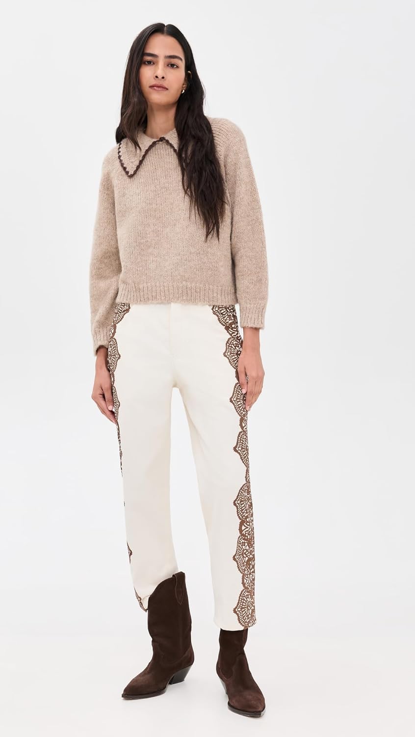 THE GREAT. Women's The Lace Print Wayne Jeans - Image 5