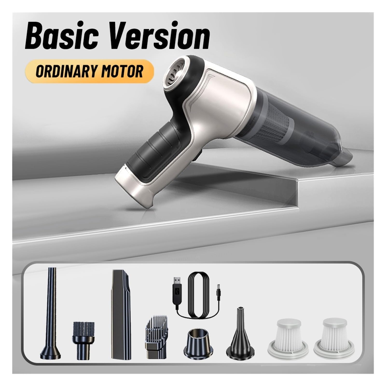 Miniaspiradora For Coche, Potente Máquina De Limpieza, Accesorios For Coche, Robot Doméstico, Limpiador Inalámbrico, Electrodoméstico, Fuerte Succión(Basic 2hapa)