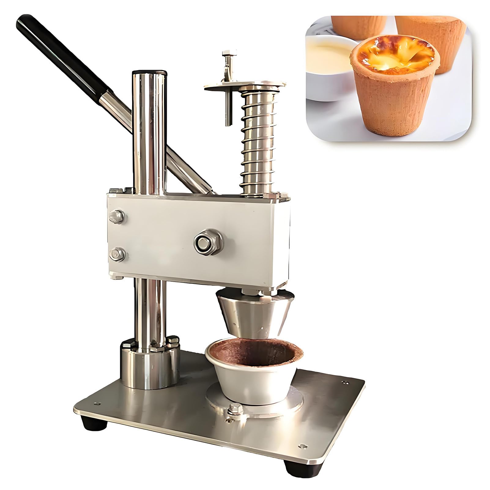 Epygnom Multicolor Manual Egg Tart Shell Pressing Machine, Stainless Stain Tartlet Shell Molding Forming Machine, Hand Press Egg Tart Skin Tool, For Baking Tarte Pie Waffle Shells 6026